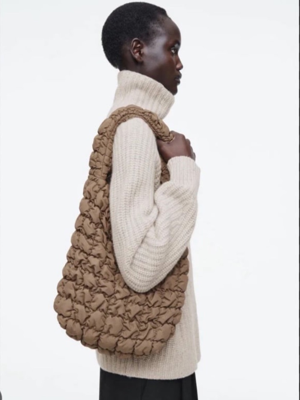 NEW COS Quilted Mini Tote Dark Mole